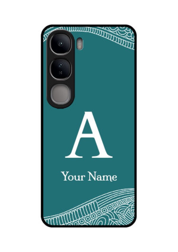 Vivo Y300 5G Custom Glass Phone CaseLine Art Pattern With Custom Name Design