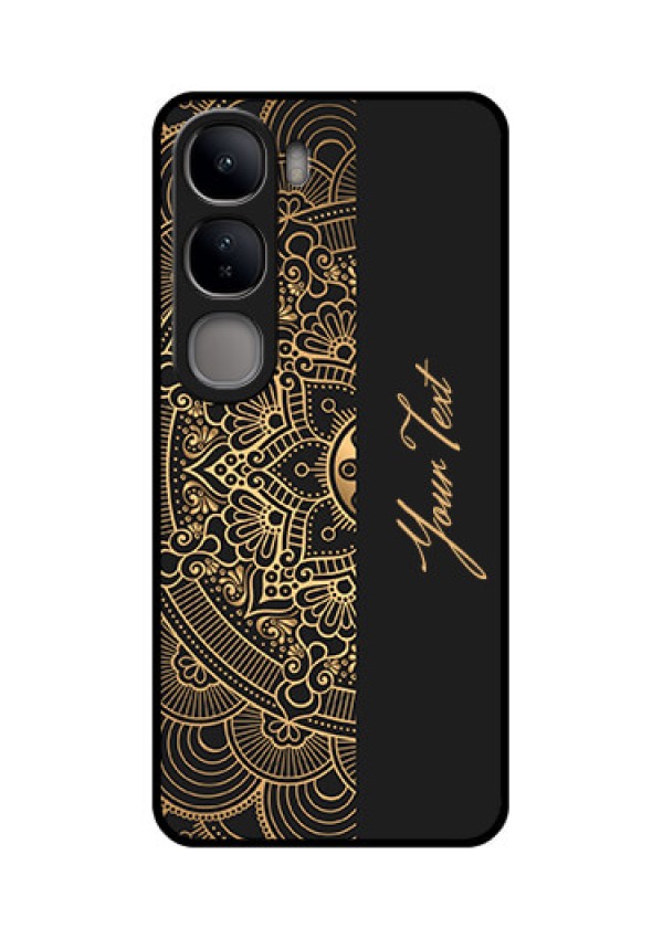 Vivo Y300 5G Custom Glass Phone CaseMandala Art With Custom Text Design
