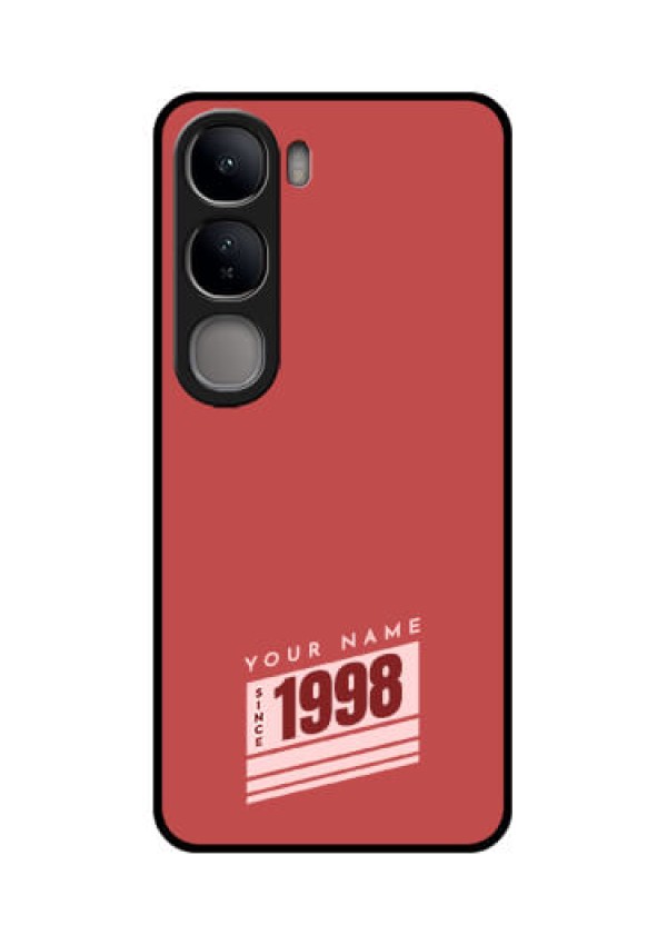 Vivo Y300 5G Custom Glass Phone CaseRed Custom Year Of Birth Design