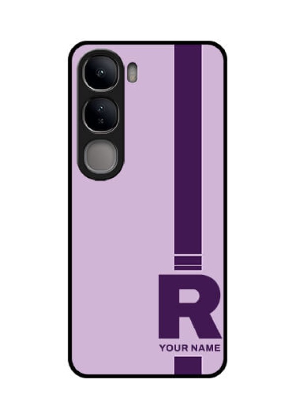 Vivo Y300 5G Custom Glass Phone CaseSimple Dual Tone Stripe With Name Design