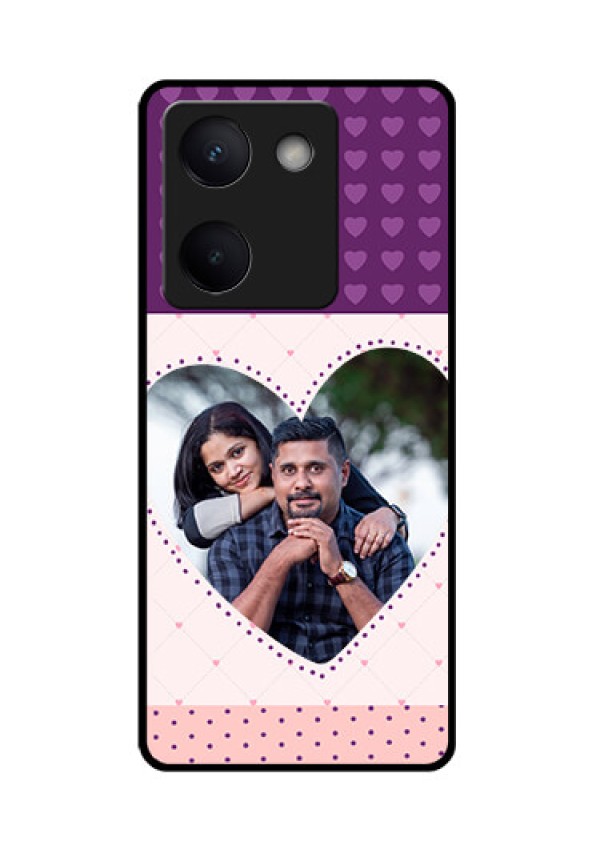 Vivo Y300 Plus 5G Custom Glass Phone Case - Violet Love Dots Design