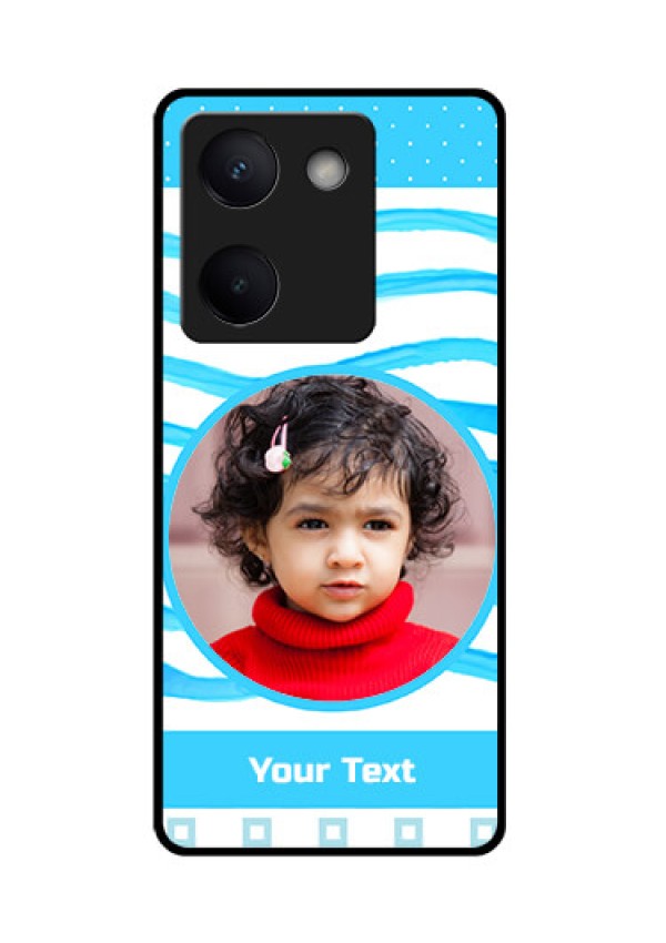 Vivo Y300 Plus 5G Custom Glass Phone Case - Simple Blue Case Design