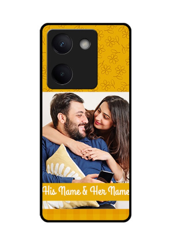 Vivo Y300 Plus 5G Custom Glass Phone Case - Yellow Floral Design
