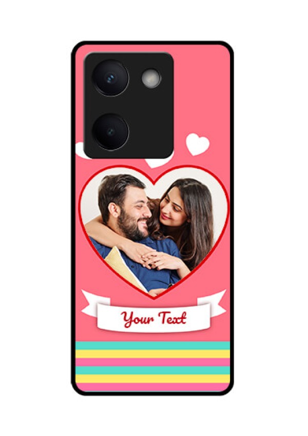 Vivo Y300 Plus 5G Custom Glass Phone Case - Love Shapes Doodle Design