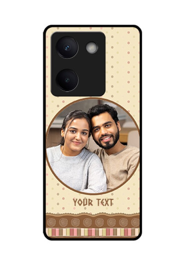 Vivo Y300 Plus 5G Custom Glass Phone Case - Brown Dotted Mobile Case Design