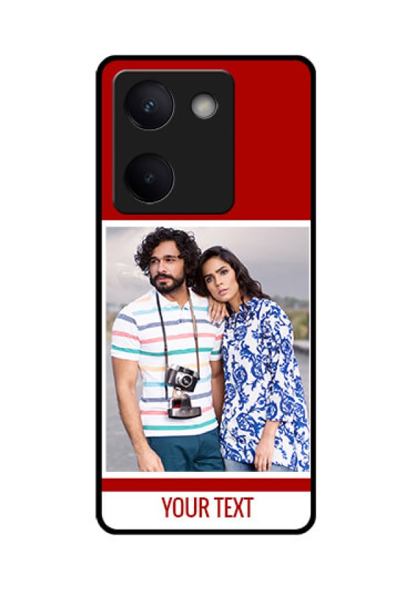 Vivo Y300 Plus 5G Custom Glass Phone Case - Red Color Design