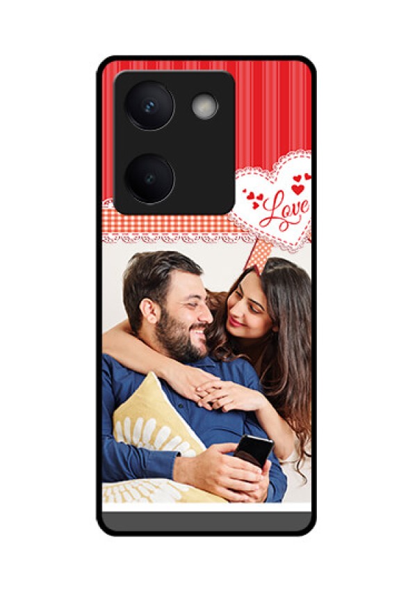 Vivo Y300 Plus 5G Custom Glass Phone Case - Red Love Pattern Design
