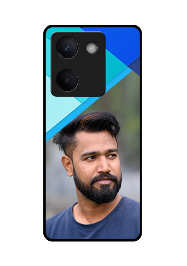 Vivo Y300 Plus 5G Custom Glass Phone Case - Blue Pattern Design