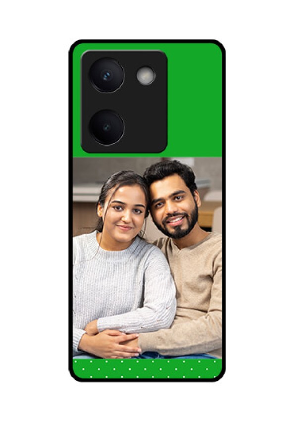 Vivo Y300 Plus 5G Custom Glass Phone Case - Green Pattern Design