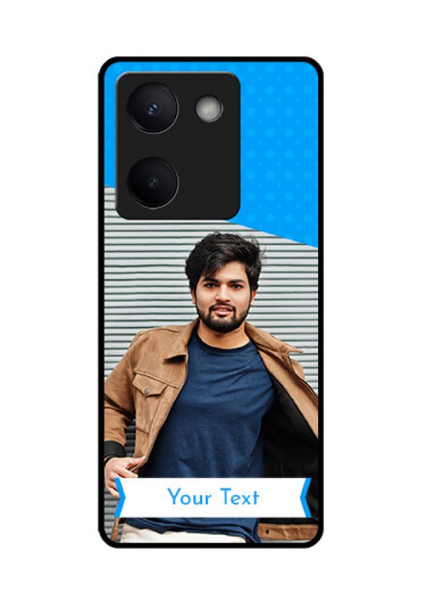 Vivo Y300 Plus 5G Custom Glass Phone Case - Simple Blue Color Design