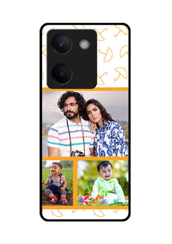 Vivo Y300 Plus 5G Custom Glass Phone Case - Yellow Pattern Design