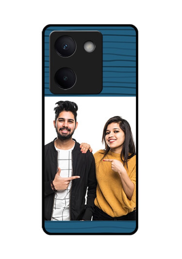 Vivo Y300 Plus 5G Custom Glass Phone Case - Blue Pattern Cover Design