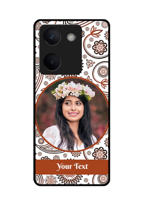 Vivo Y300 Plus 5G Custom Glass Phone Case - Abstract Flower Design