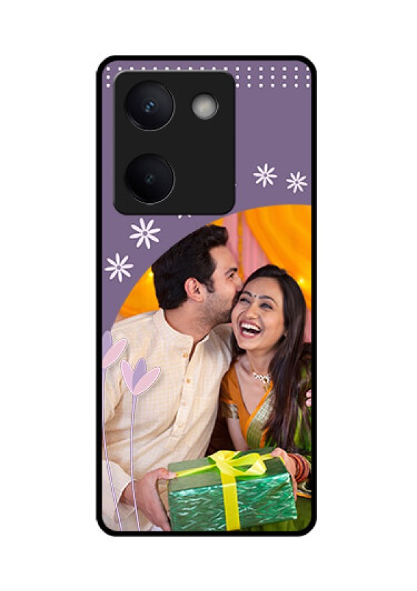 Vivo Y300 Plus 5G Custom Glass Phone Case - Lavender Flowers Design