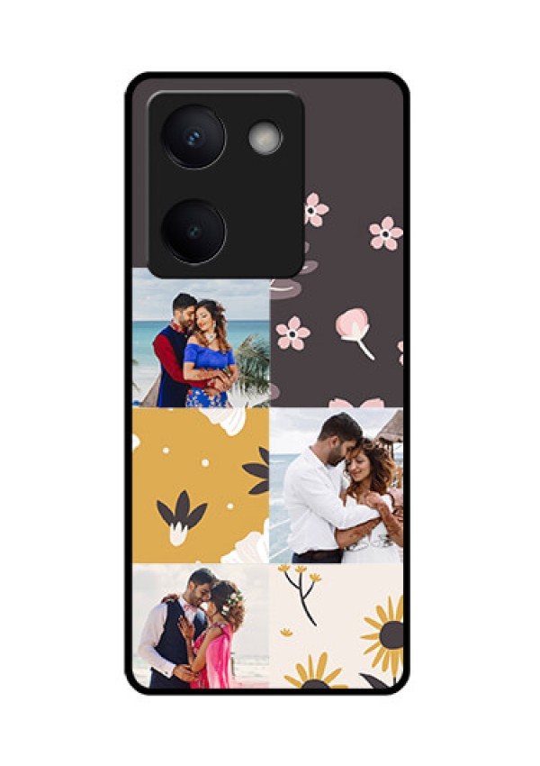 Vivo Y300 Plus 5G Custom Glass Phone Case - 3 Images With Floral Design