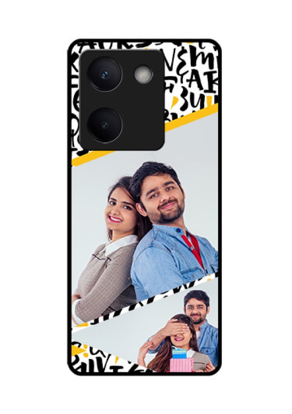 Vivo Y300 Plus 5G Custom Glass Phone Case - Letters Pattern Design