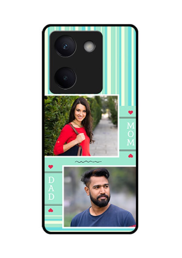 Vivo Y300 Plus 5G Custom Glass Phone Case - Mom and Dad Pic Design