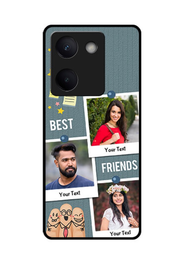 Vivo Y300 Plus 5G Custom Glass Phone Case - Sticky Frames And Friendship Design