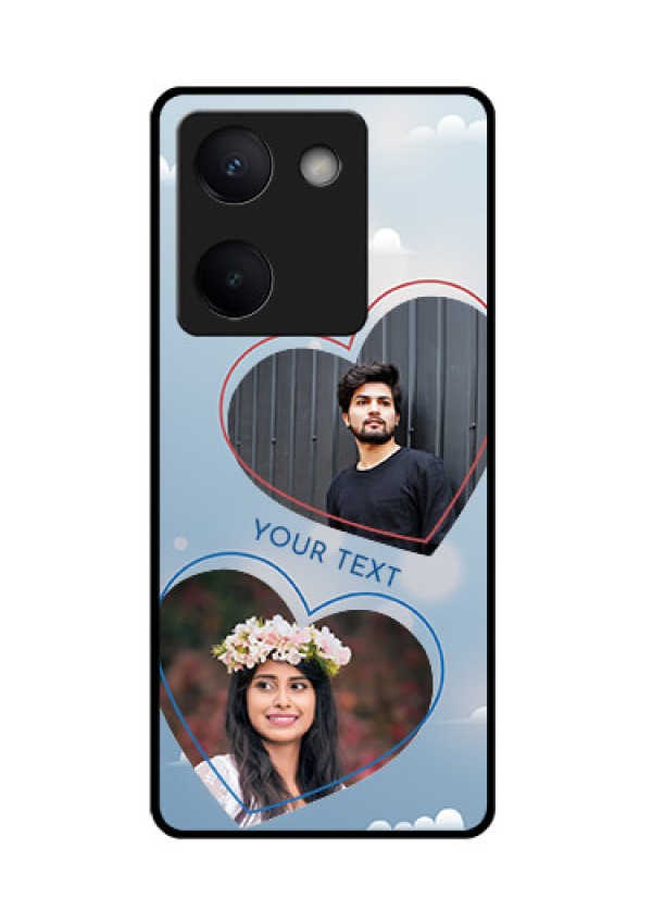 Vivo Y300 Plus 5G Custom Glass Phone Case - Blue Color Couple Design