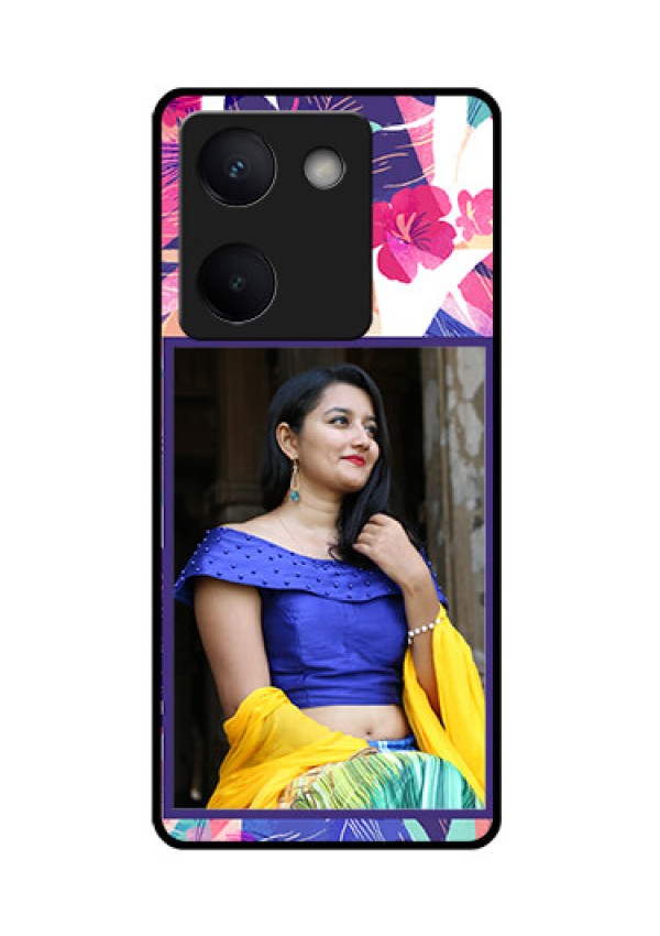 Vivo Y300 Plus 5G Custom Glass Phone Case - Abstract Floral Design