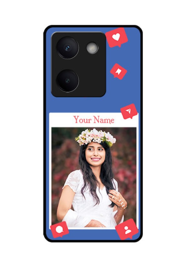 Vivo Y300 Plus 5G Custom Glass Phone Case - Like Share And Comment Design