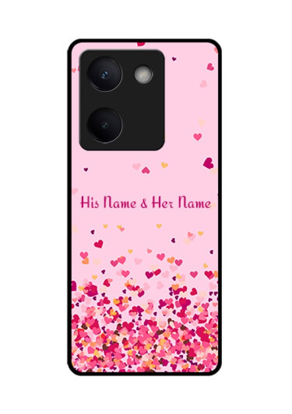 Vivo Y300 Plus 5G Custom Glass Phone Case - Floating Hearts Design