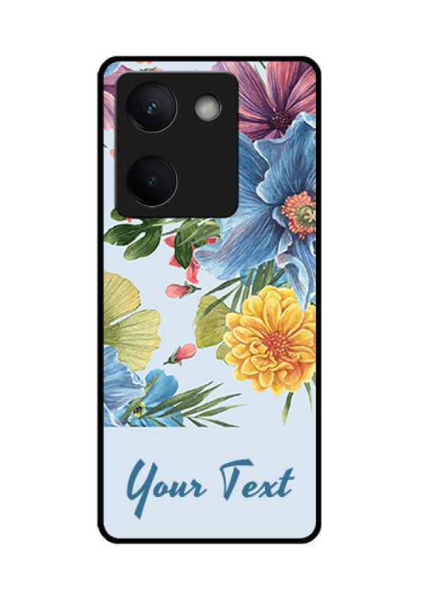 Vivo Y300 Plus 5G Custom Glass Phone Case - Stunning Watercolored Flowers Painting Design