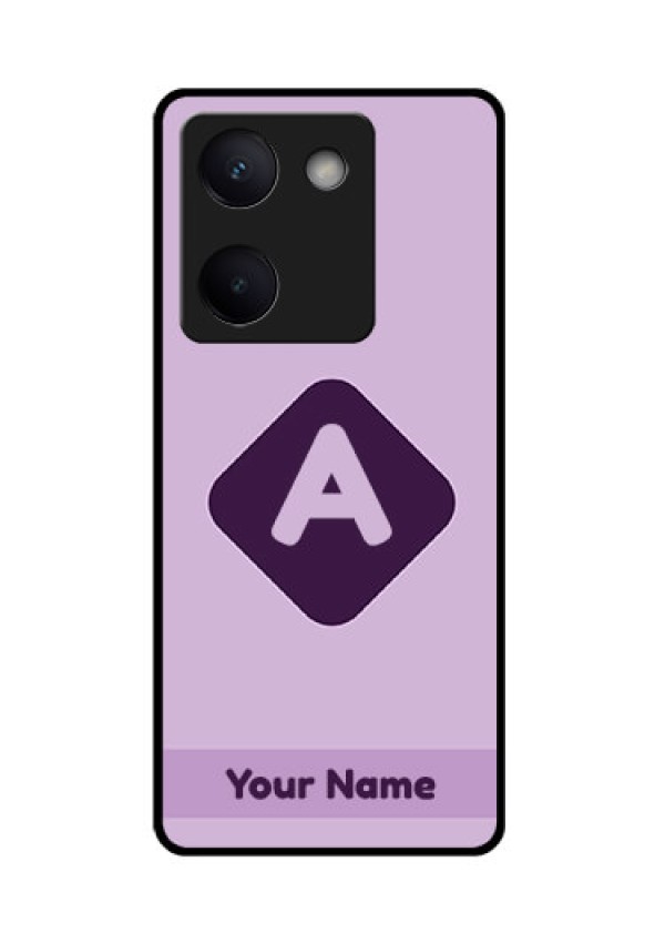 Vivo Y300 Plus 5G Custom Glass Phone Case - Custom Letter In Curved Badge Design