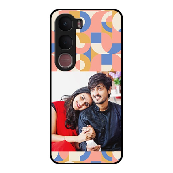 Vivo Y31 5G Custom Glass Phone Case - Semi - Circle Maze Pattern Design
