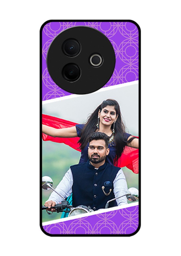 Vivo Y39 5G Custom Glass Phone Case - Violet Color Pattern Design