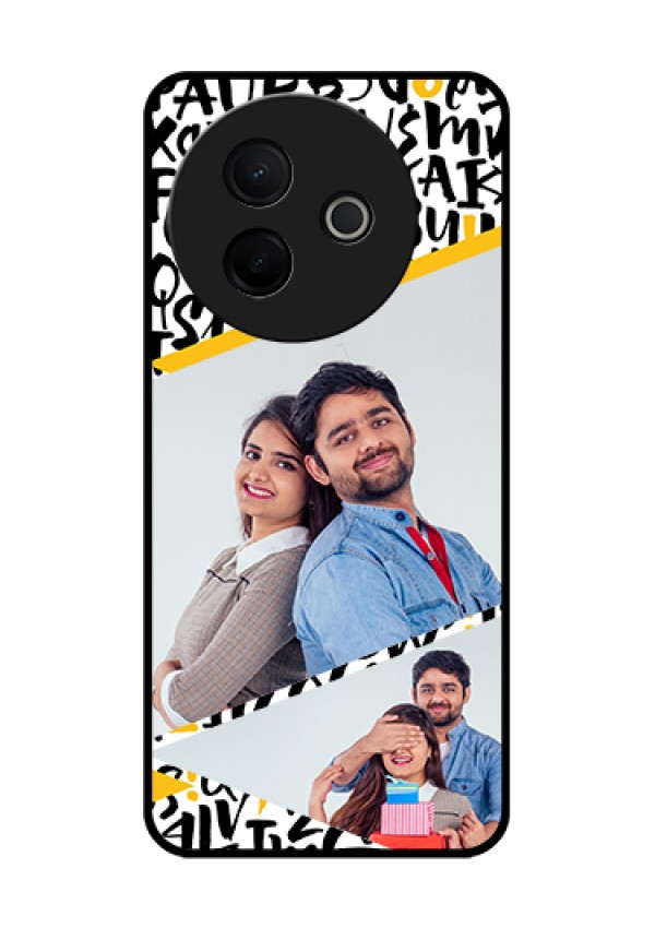 Vivo Y39 5G Custom Glass Phone Case - Letters Pattern Design