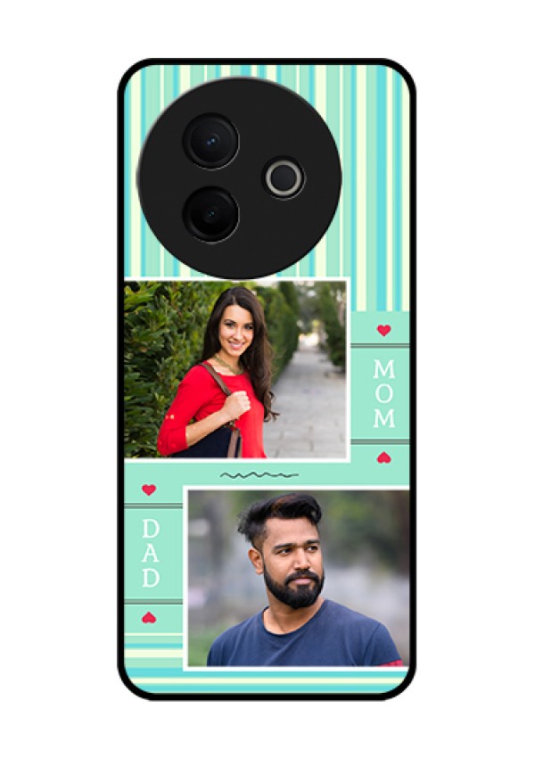 Vivo Y39 5G Custom Glass Phone Case - Mom & Dad Pic Design