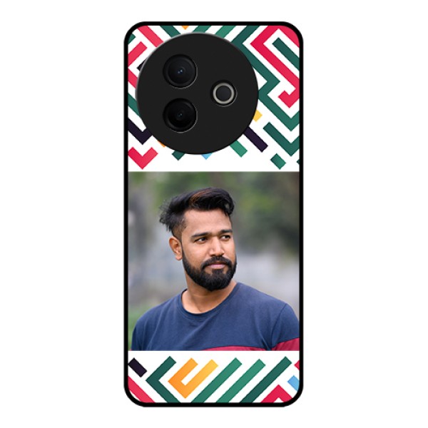 Vivo Y39 5G Custom Glass Phone Case - Colorful Maze Pattern Design Vivo Y39 5G Custom Glass Phone Case - Colorful Maze Pattern Design