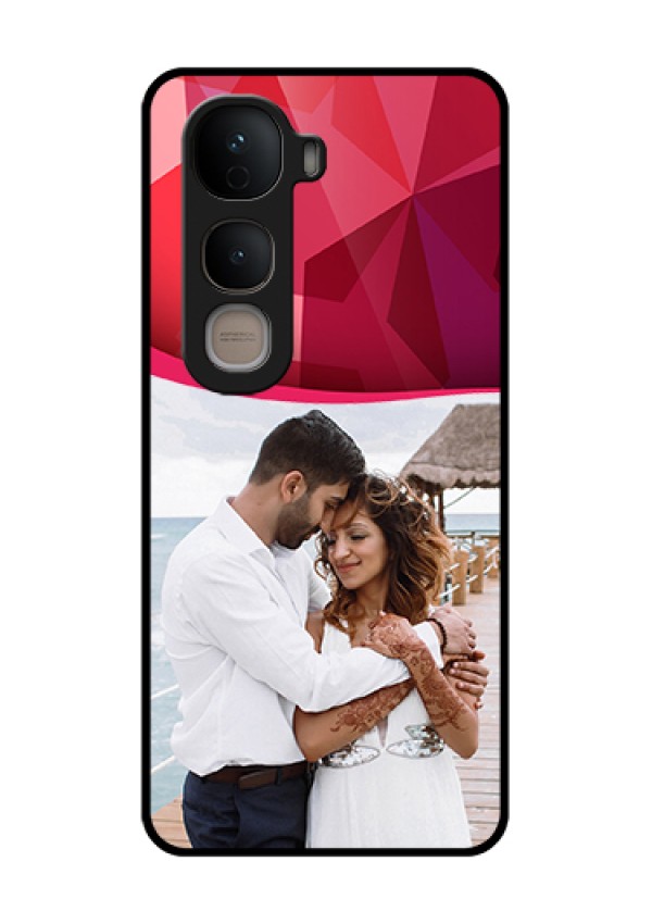 Vivo Y400 5G Custom Glass Phone Case - Red Abstract Design