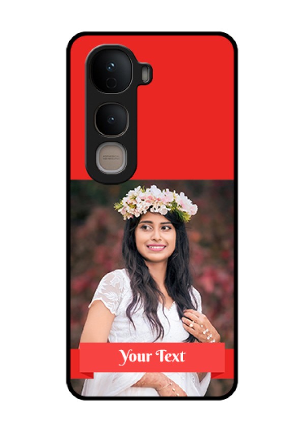 Vivo Y400 5G Custom Glass Phone Case - Simple Red Color Design