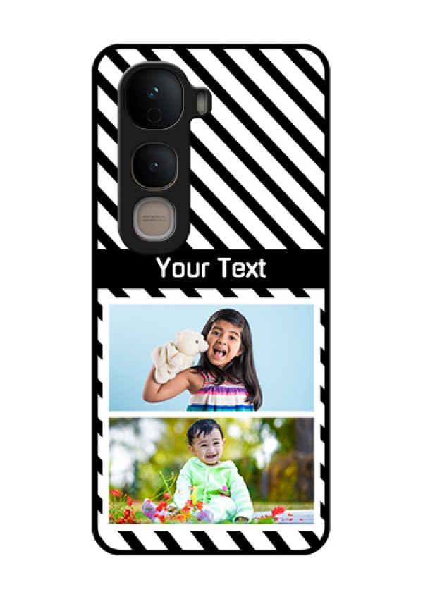 Vivo Y400 5G Custom Glass Phone Case - Black And White Stripes Design