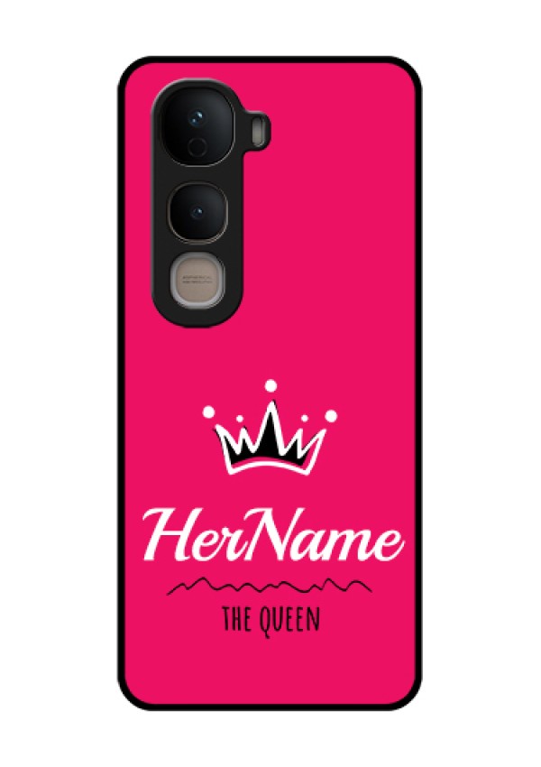 Vivo Y400 5G Custom Glass Phone Case - Queen With Name Design