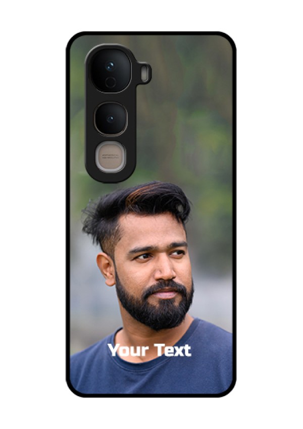 Vivo Y400 5G Custom Glass Phone Case - Photo With Text Design
