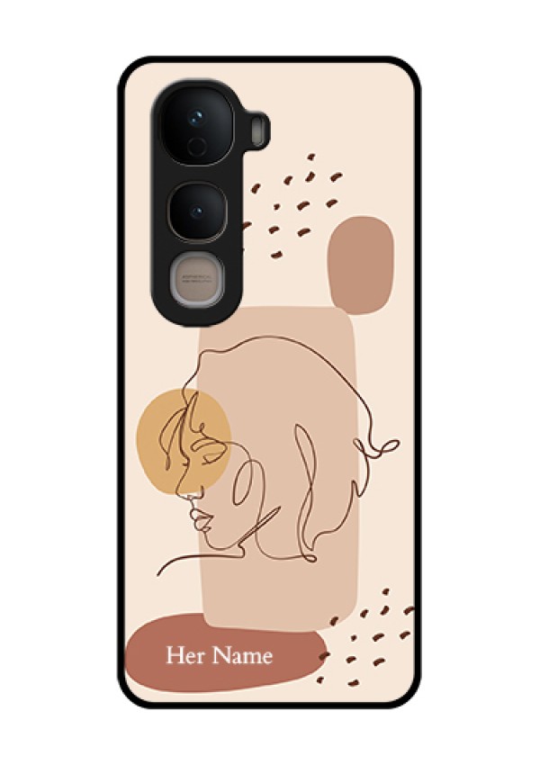 Vivo Y400 5G Custom Glass Phone Case - Calm Woman Line Art Design