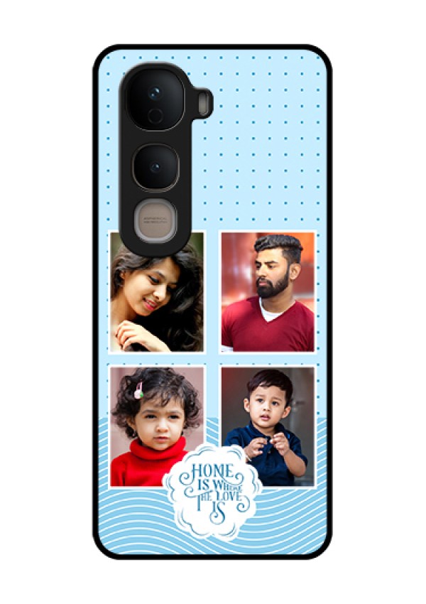 Vivo Y400 5G Custom Glass Phone Case - Cute Love Quote With 4 Pic Upload Design