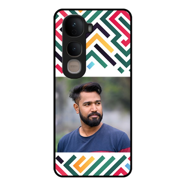 Vivo Y400 5G Custom Glass Phone Case - Colorful Maze Pattern Design Vivo Y400 5G Custom Glass Phone Case - Colorful Maze Pattern Design