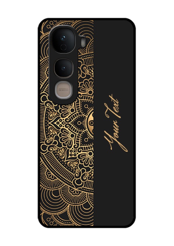 Vivo Y400 5G Custom Glass Phone Case - Mandala Art With Custom Text Design