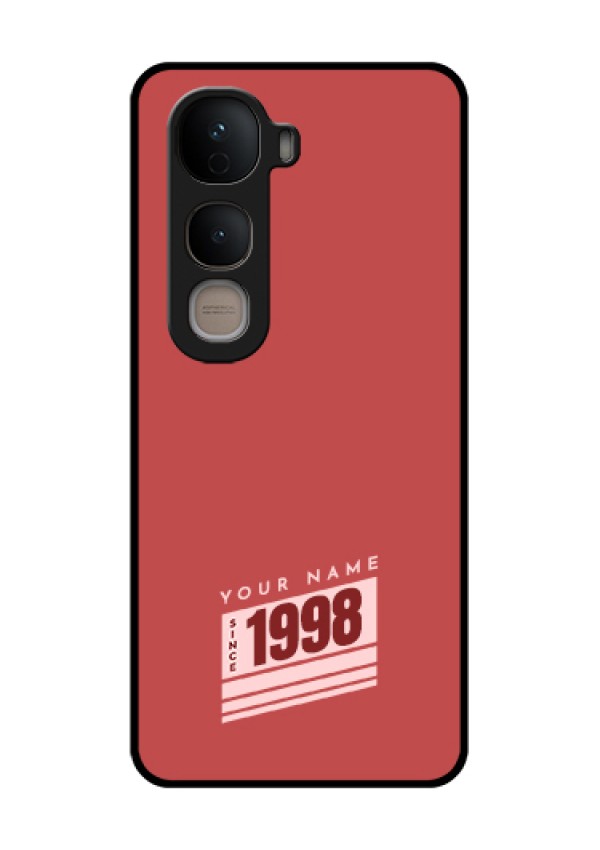 Vivo Y400 5G Custom Glass Phone Case - Red Custom Year Of Birth Design