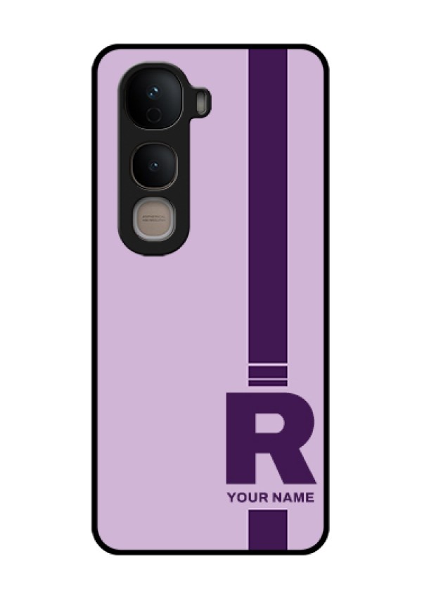 Vivo Y400 5G Custom Glass Phone Case - Simple Dual Tone Stripe With Name Design