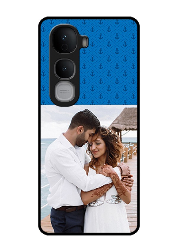 Vivo Y400 Pro 5G Custom Glass Phone Case - Blue Anchors Design