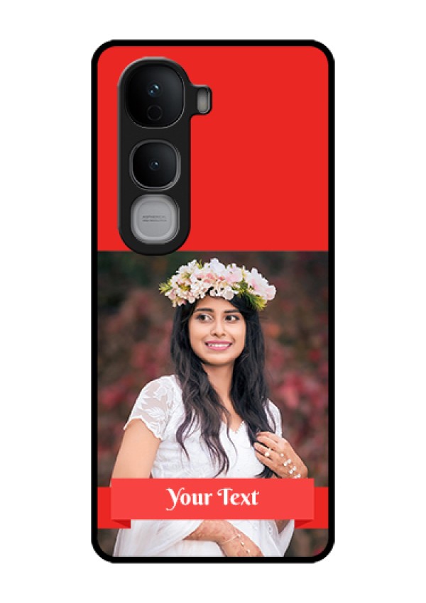 Vivo Y400 Pro 5G Custom Glass Phone Case - Simple Red Color Design