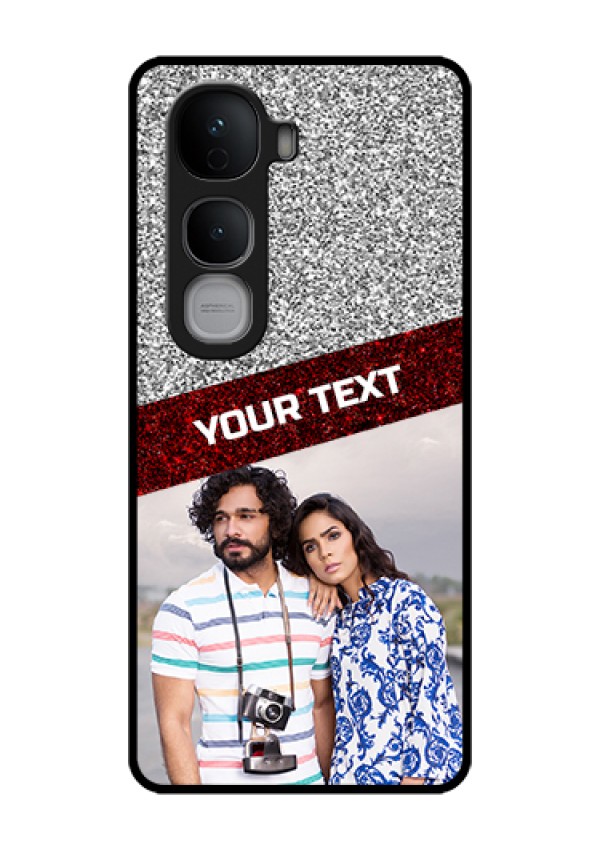 Vivo Y400 Pro 5G Custom Glass Phone Case - Image Holder With Glitter Strip Design