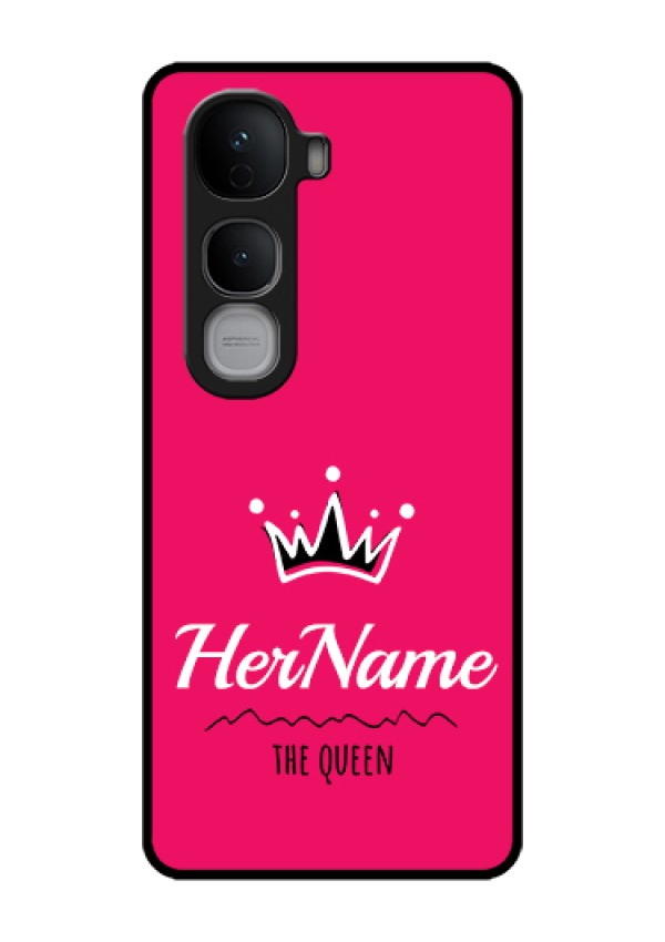 Vivo Y400 Pro 5G Custom Glass Phone Case - Queen With Name Design