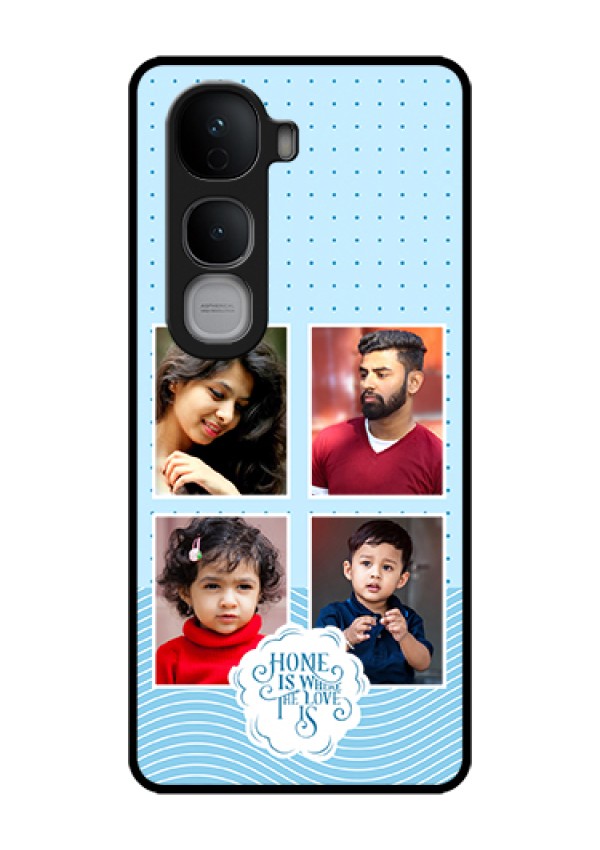 Vivo Y400 Pro 5G Custom Glass Phone Case - Cute Love Quote With 4 Pic Upload Design