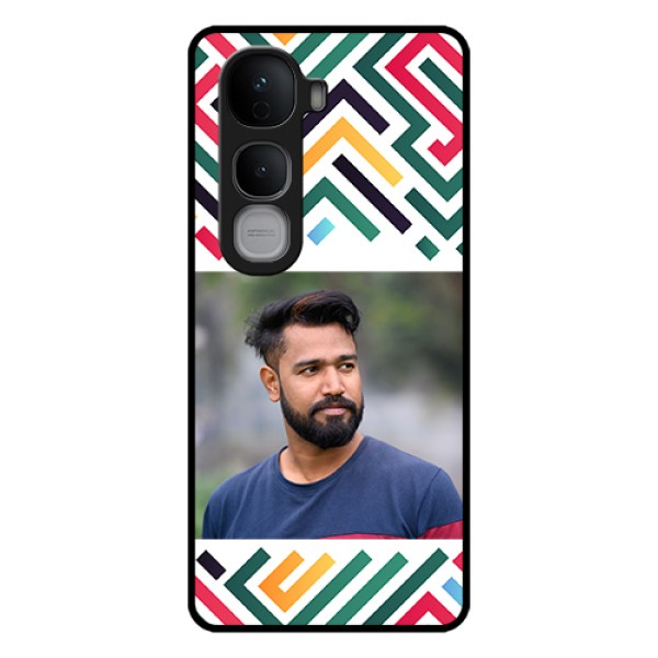 Vivo Y400 Pro 5G Custom Glass Phone Case - Colorful Maze Pattern Design Vivo Y400 Pro 5G Custom Glass Phone Case - Colorful Maze Pattern Design